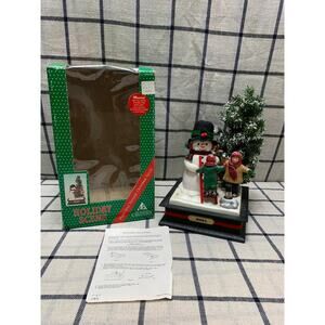 Vintage (1993) Musical Holiday Snowman Scene w/ Lights By Holiday Creations Noel